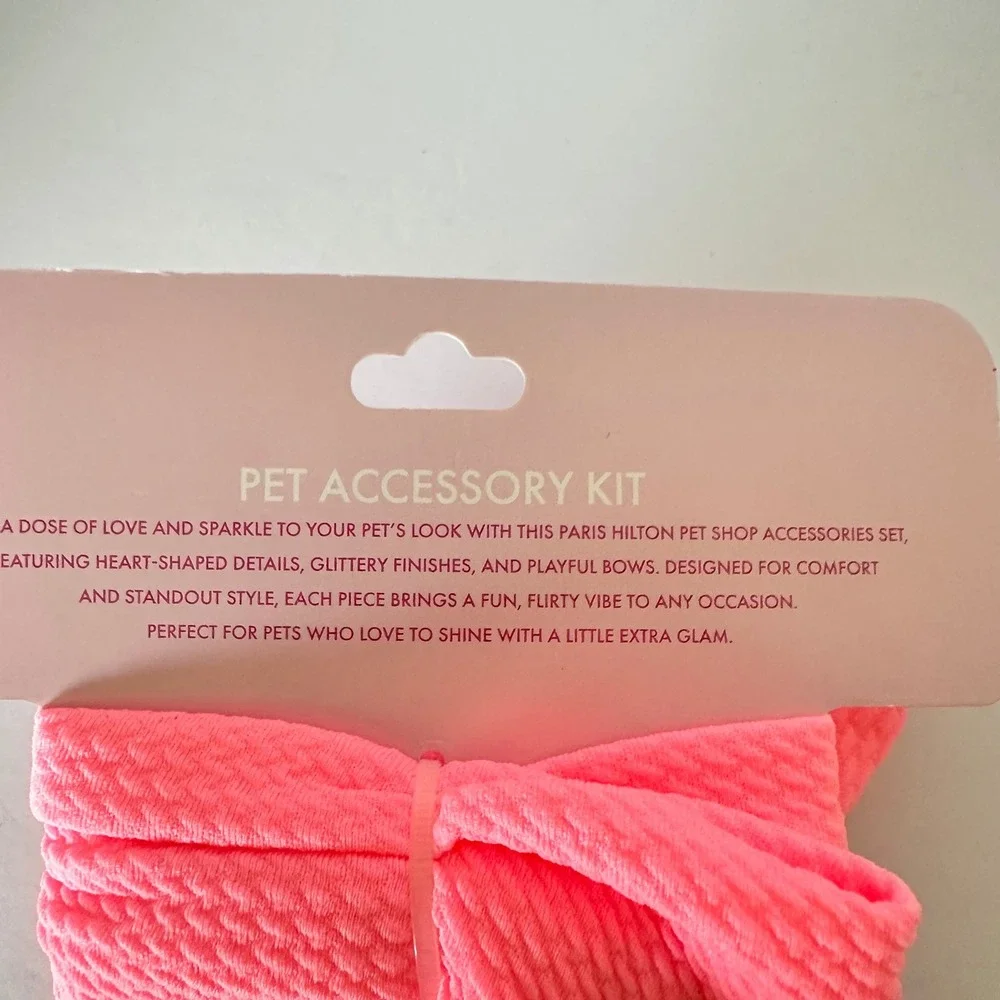 Paris Hilton Pet Shop Dog Accessory Set 10pc Pink New Bows Sunglasses Headband